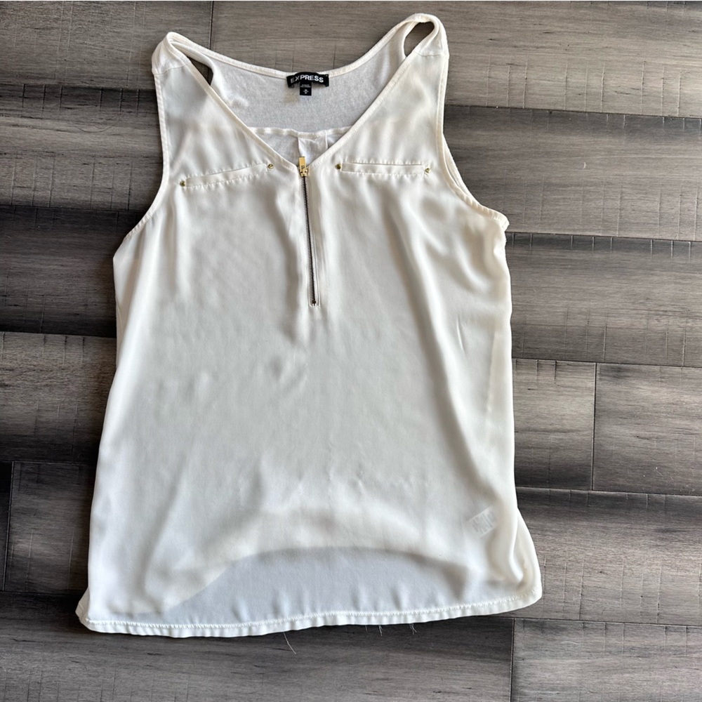 Express clothes white zipper blouse, tank top